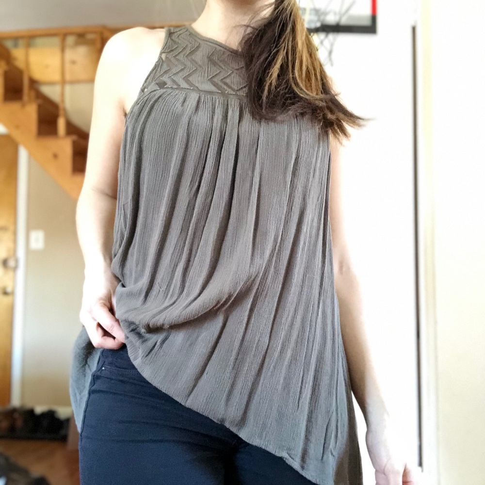 Mossimo Dark Grey Sleeveless Blouse